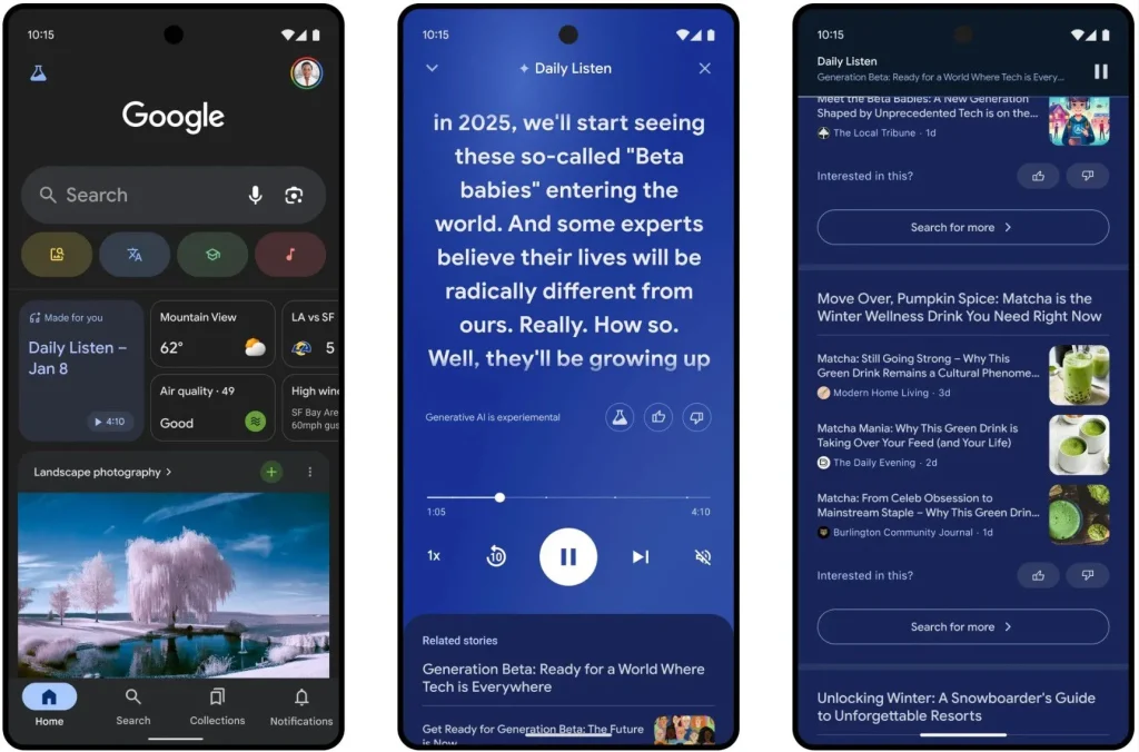 Google Tests AI-Generated Podcast from Your Discover Feed